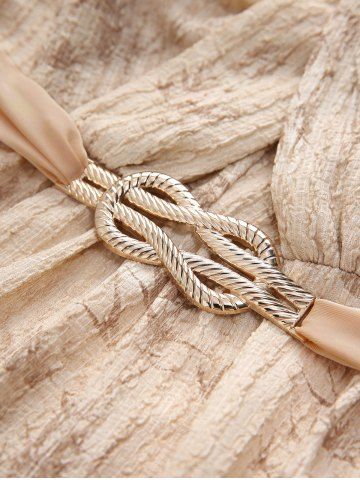 Plus Size Maple Leaf Print Ruched Panel Buckle Heart Grommets Pocket Tank Dress