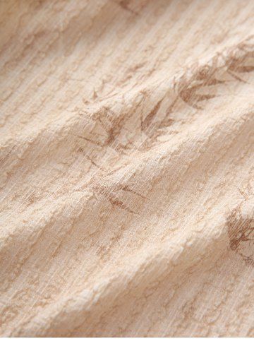 Plus Size Maple Leaf Print Ruched Panel Buckle Heart Grommets Pocket Tank Dress