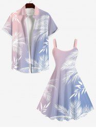 Costume D'habit de Grande Taille Imprimée de Feuilles Tropicales - Multi-A 