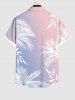 Chemise Ombre à Imprimé Feuille Tropicale à Boutons Grande Taille avec Poche pour Homme - Multi-A L