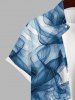 Plus Size Ombre Smoke Print Hawaii Button Pocket Shirt For Men -  