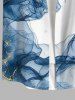 Chemise Fumée Ombrée Imprimée Boutonnée avec Poche de Grande Taille pour Homme - Blanc 3XL