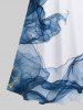 Maxi Robe Ligne A Ombrée Croisée Imprimée à Epaule Dénudée de Grande Taille - Multi-A 5X