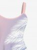 Plus Size Ombre Tropical Leaf Print Hawaii Tank Dress -  