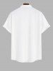 Chemise Décontractée Fleur Arbre Noix de Coco Imprimés avec Poche de Grande Taille pour Homme - Blanc XL