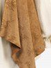 Haut Superposé Bambou Imprimé Bouclé Grande Taille à Lacets à Volants - Beige 1X | US 14-16
