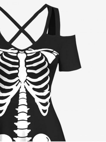 Halloween Costume Skeleton Print Plus Size Matching Outfit For Couples