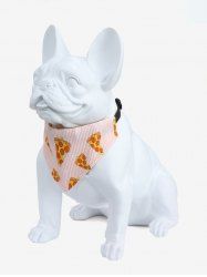 Pet's Pizza Print Ribbed Push Buckle Waterproof Bandana Bibs -  