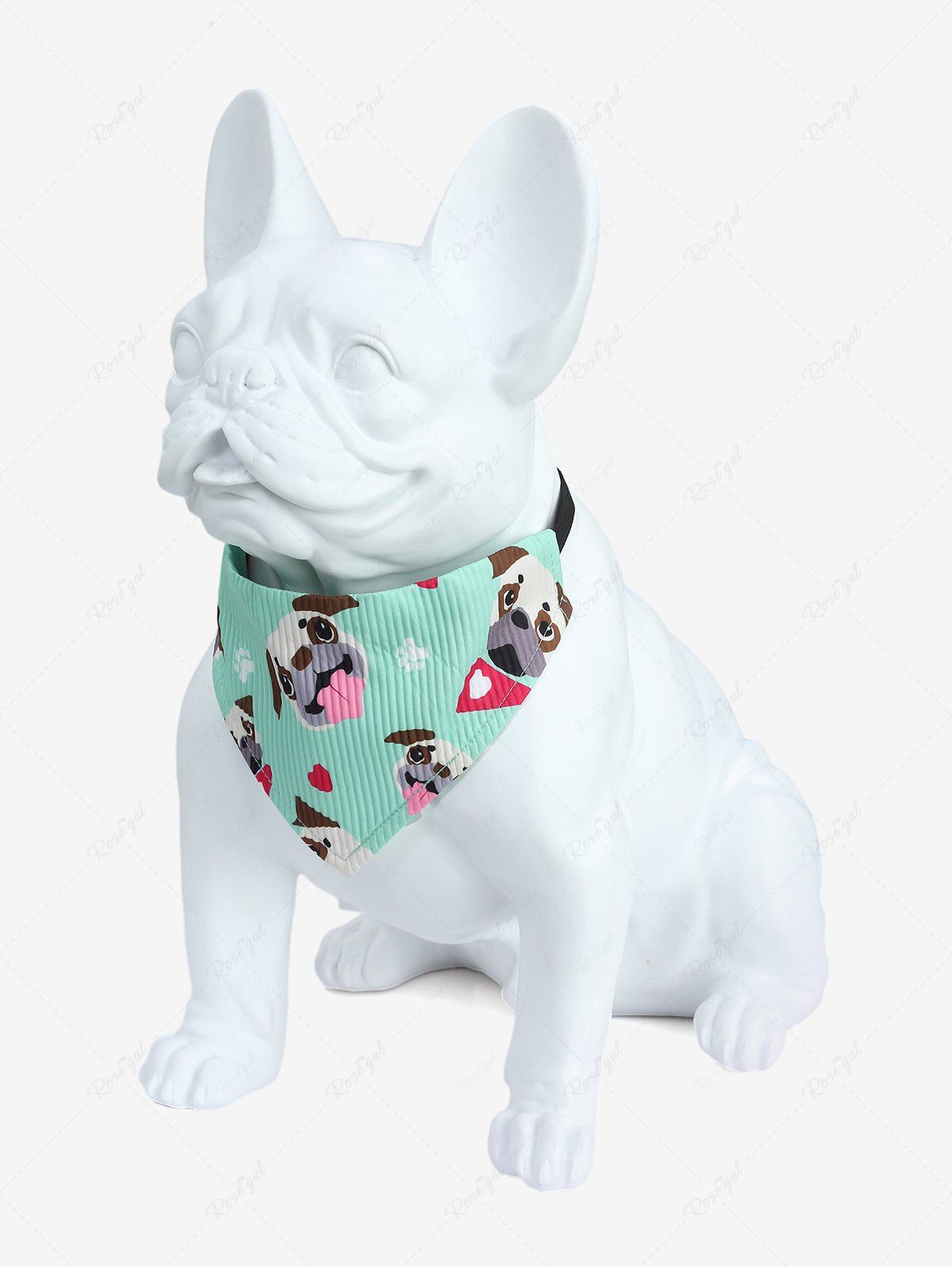 Hot Pet's Cute Dog Heart Paw Print Ribbed Push Buckle Waterproof Bandana Bibs  
