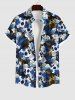 Skulls Ink Flower Print Plus Size Matching Hawaii Beach Outfit For Couples -  