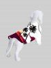 Coconut Tree Sunset Sailboat Colorblock Print Hawaii Dog and Owner Matching Outfits -  