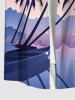 Coconut Tree Boat Ombre Colorblock Print Plus Size Matching Hawaii Beach Outfit For Couples -  