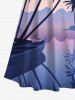 Coconut Tree Boat Ombre Colorblock Print Plus Size Matching Hawaii Beach Outfit For Couples -  