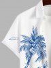 Chemise Imprimé Cocotier Crâne Grande Taille avec Poche à Boutons pour Homme - Blanc 2XL
