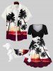 Pet's Coconut Tree Colorblock Print Hawaii Shirt -  