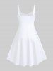 Robe Débardeur Hawaïen en Blocs de Couleurs Arbre Noix de Coco Océan Imprimés de Grande Taille - Blanc 1X