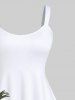 Robe Débardeur Hawaïen en Blocs de Couleurs Arbre Noix de Coco Océan Imprimés de Grande Taille - Blanc 1X