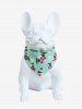 Pet's Cute Dog Heart Paw Print Ribbed Push Buckle Waterproof Bandana Bibs -  