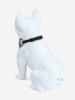 Pet's Cute Dog Heart Paw Print Ribbed Push Buckle Waterproof Bandana Bibs -  