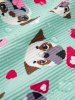 Pet's Cute Dog Heart Paw Print Ribbed Push Buckle Waterproof Bandana Bibs -  