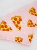 Pet's Pizza Print Ribbed Push Buckle Waterproof Bandana Bibs -  