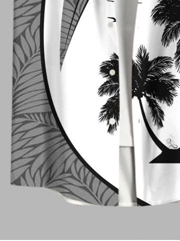 Coconut Tree Tropical Leaves Colorblock Print Plus Size Matching Hawaii Beach Outfit For Couples