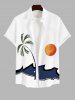 Coconut Tree Sea Sun Colorblock Print Plus Size Matching Hawaii Beach Outfit For Couples -  