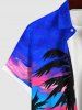 Coconut Tree Sunset Ombre Sky Colorblock Print Plus Size Matching Hawaii Beach Outfit For Couples -  