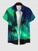 Coconut Tree Colorblock Glitter Light Beam 3D Print Plus Size Matching Hawaii Beach Outfit For Couples -  