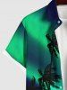 Coconut Tree Colorblock Glitter Light Beam 3D Print Plus Size Matching Hawaii Beach Outfit For Couples -  