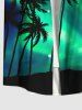 Coconut Tree Colorblock Glitter Light Beam 3D Print Plus Size Matching Hawaii Beach Outfit For Couples -  