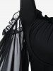 Plus Size Lace Up Cold Shoulder Flare Sleeves High Low Ruched Renaissance Corset Dress -  