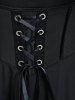 Plus Size Lace Up Cold Shoulder Flare Sleeves High Low Ruched Renaissance Corset Dress -  