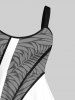 Robe à Bretelle Feuille Tropicale et Arbre Noix de Coco Imprimés Ligne A de Grande Taille - Multi-A XXS