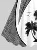 Robe à Bretelle Feuille Tropicale et Arbre Noix de Coco Imprimés Ligne A de Grande Taille - Multi-A XXS