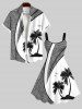 Robe à Bretelle Feuille Tropicale et Arbre Noix de Coco Imprimés Ligne A de Grande Taille - Multi-A XXS