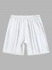 Plus Size Coconut Tree Dusk Sun Sea Print Hawaii Drawstring Beach Shorts For Men -  