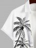 Chemise Imprimé Cocotier et Lune Grande Taille avec Poche à Boutons pour Homme - Blanc XL