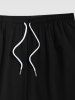 Plus Size Zig Zag Print Hawaii Drawstring Beach Shorts For Men -  