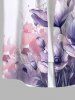 Chemise Fleurs Feuilles Imprimées Aquarelle avec Poche de Grande Taille avec Boutons pour Homme - Blanc L