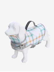 Pet's Plaid Print Push Buckle D-Ring Strap Wings Swimsuit -  
