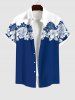 Hibiscus Flower Palm Leaf Two Tone Colorblock Print Plus Size Matching Hawaii Beach Outfit For Couples -  