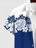 Hibiscus Flower Palm Leaf Two Tone Colorblock Print Plus Size Matching Hawaii Beach Outfit For Couples -  