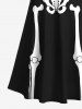 Halloween Costume Skeleton Print Plus Size Matching Outfit For Couples -  