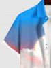 Chemise Ombre à Paupière Lune et Noix de Coco Imprimés avec Poche de Grande Taille pour Homme - Multi-A L