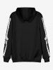 Halloween Skeleton Print Kangaroo Pocket Drawstring Pullover Hoodie For Men -  