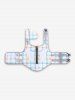 Pet's Plaid Print Push Buckle D-Ring Strap Wings Swimsuit -  