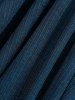 Plus Size Surplice Textured Ribbed Ruffles Split Solid A Line Dress with Removable PU Strap Buckle Belt -  