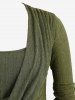 Plus Size Twist Ruched Asymmetrical Ribbed Textured Top -  