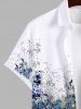 Costume de Plage Grande Taille Imprimé à Fleurs et Feuilles D'encre Scintillante - Blanc 